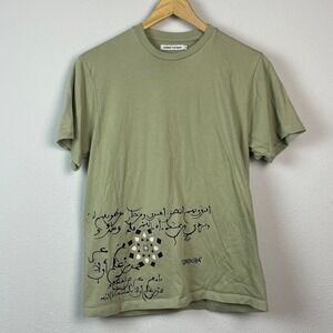Ciudad‎ Campus Graphic T-Shirt Women S Olive Green Festival Calligraphy Boho
